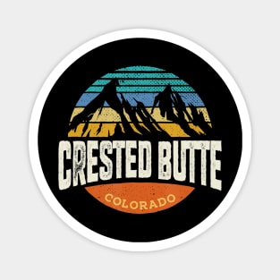 Retro Crested Butte Colorado Outdoors Mountain Graphic Magnet